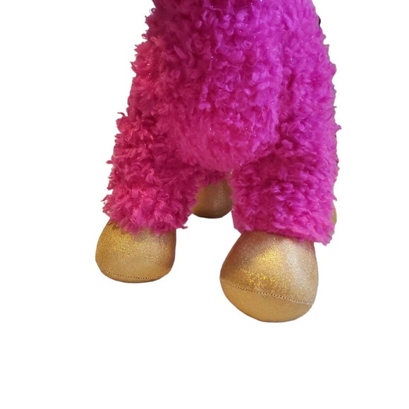 Build A Bear Sparkles Pink Llamacorn Plush Stuffed Animal Gold Horn Glitter - Picture 3 of 8